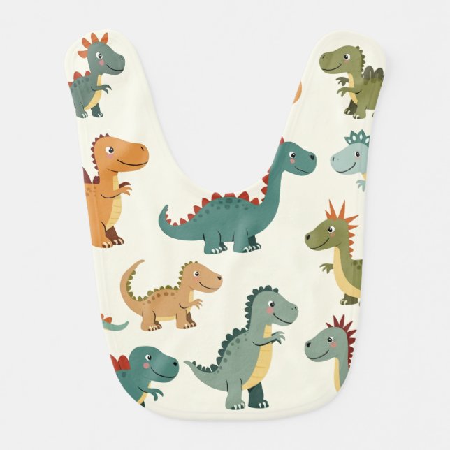 Dinosaur pattern baby bib(edit) baby bib (Front)