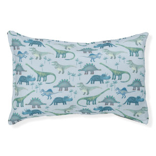 Dinosaur Pattern Blue Pet Bed