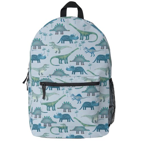 Dinosaur Pattern Blue Printed Backpack