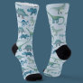 Dinosaur Pattern Blue Socks