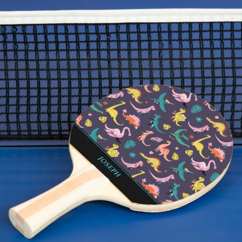 Dinosaur pattern design ping pong paddle