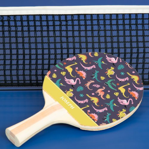 Dinosaur pattern design ping pong paddle