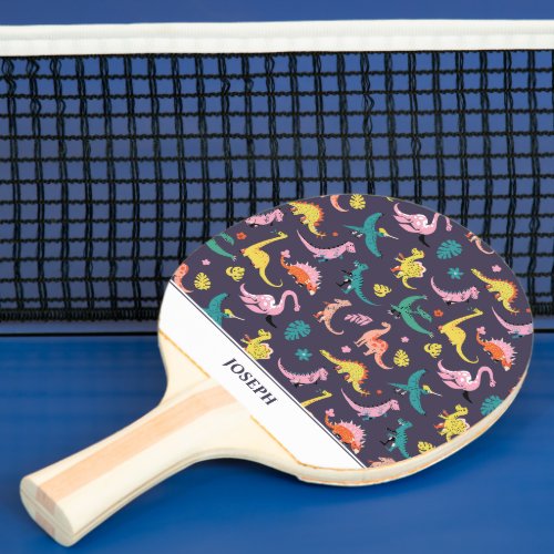 Dinosaur pattern design ping pong paddle