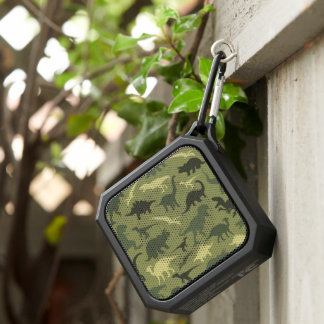 Dinosaur Pattern, Dinosaur Silhouette, Green Dino Bluetooth Speaker