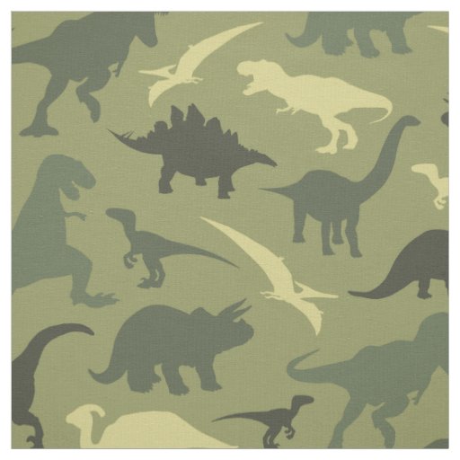 Dinosaur Pattern, Dinosaur Silhouette, Green Dino Fabric