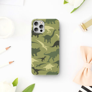 Dinosaur Pattern, Dinosaur Silhouette, Green Dino iPhone 17 Case
