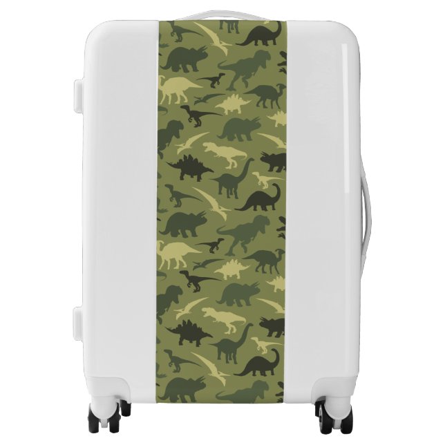 Dinosaur Pattern, Dinosaur Silhouette, Green Dino Luggage (Front)
