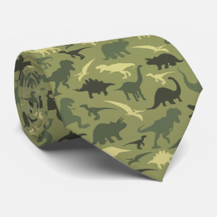 Dinosaur Pattern, Dinosaur Silhouette, Green Dino Neck Tie