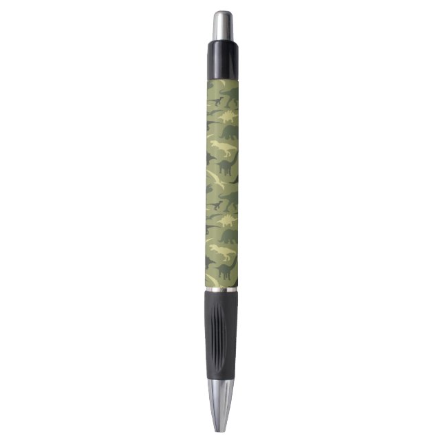 Dinosaur Pattern, Dinosaur Silhouette, Green Dino Pen (Front Vertical)