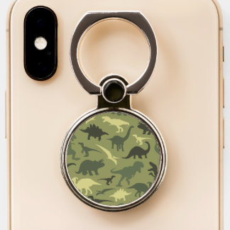 Dinosaur Pattern, Dinosaur Silhouette, Green Dino Phone Ring Stand