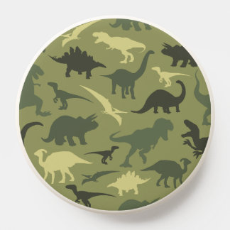 Dinosaur Pattern, Dinosaur Silhouette, Green Dino PopSocket