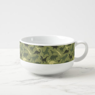 Dinosaur Pattern, Dinosaur Silhouette, Green Dino Soup Mug