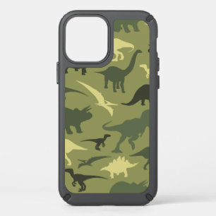 Dinosaur Pattern, Dinosaur Silhouette, Green Dino Speck iPhone 12 Case