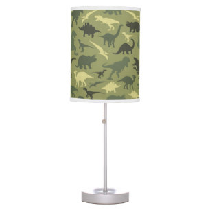Dinosaur Pattern, Dinosaur Silhouette, Green Dino Table Lamp
