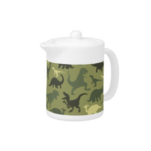 Dinosaur Pattern, Dinosaur Silhouette, Green Dino Teapot