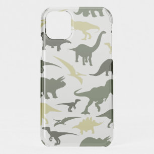 Dinosaur Pattern, Dinosaur Silhouette, Green Dino iPhone 11 Case