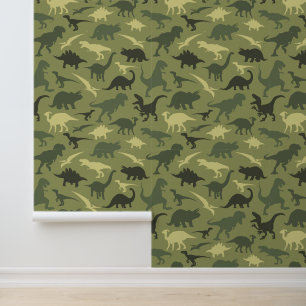 Dinosaur Pattern, Dinosaur Silhouette, Green Dino Wallpaper