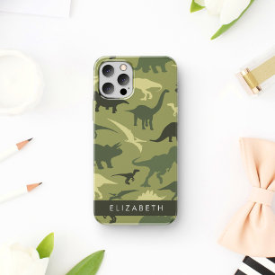 Dinosaur Pattern, Dinosaur Silhouette, Your Name iPhone 16 Case