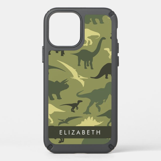 Dinosaur Pattern, Dinosaur Silhouette, Your Name Speck iPhone 12 Case (Front)