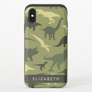 Dinosaur Pattern, Dinosaur Silhouette, Your Name iPhone X Slider Case