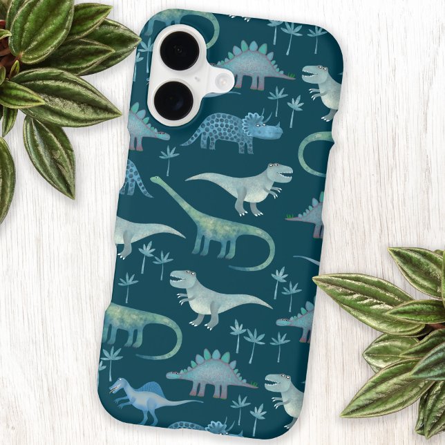 Dinosaur Pattern Green Case-Mate iPhone Case (Fun dinosaur pattern cell phone case)