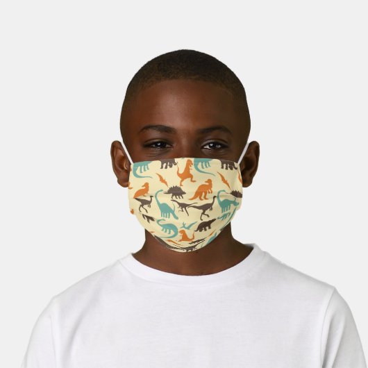 Dinosaur Pattern Kids' Cloth Face Mask (Worn)