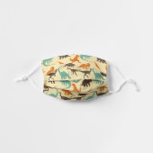 Dinosaur Pattern Kids' Cloth Face Mask (Front, Unfolded)