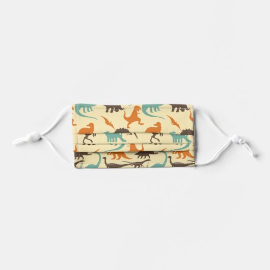 Dinosaur Pattern Kids' Cloth Face Mask (Front, Folded)