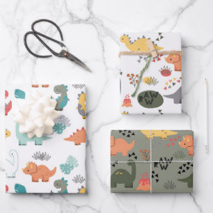 Dinosaur pattern kids  wrapping paper sheets