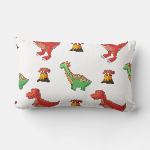 Dinosaur pattern lumbar pillow