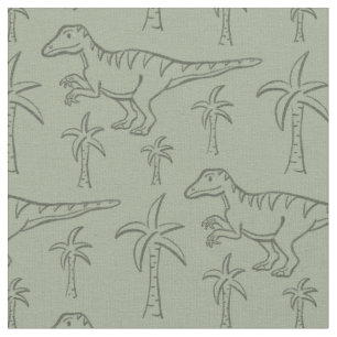 Dinosaur Pattern Modern Boy Dino Jungle Sage Green Fabric