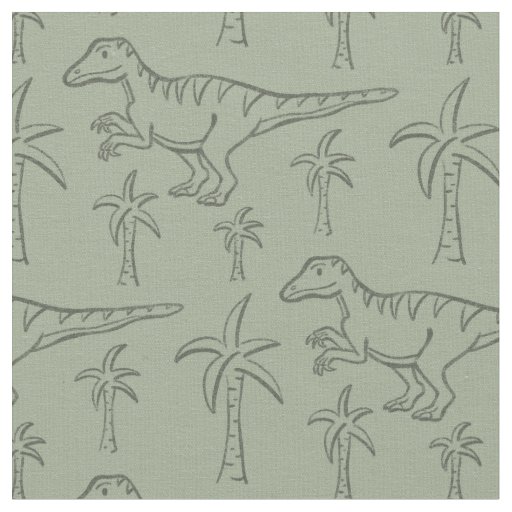 Dinosaur Pattern Modern Boy Dino Jungle Sage Green Fabric