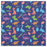 Dinosaur Pattern on a Navy Background Fabric