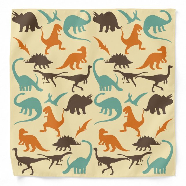 Dinosaur Pattern Silhouette Bandana (Front)