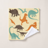 Dinosaur Pattern Silhouette Bath Towel Set (Wash Cloth)