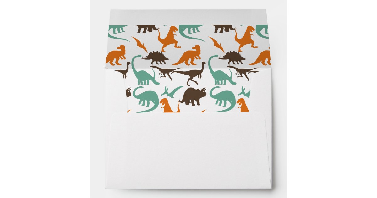 Dinosaur Pattern Silhouette Envelope | Zazzle