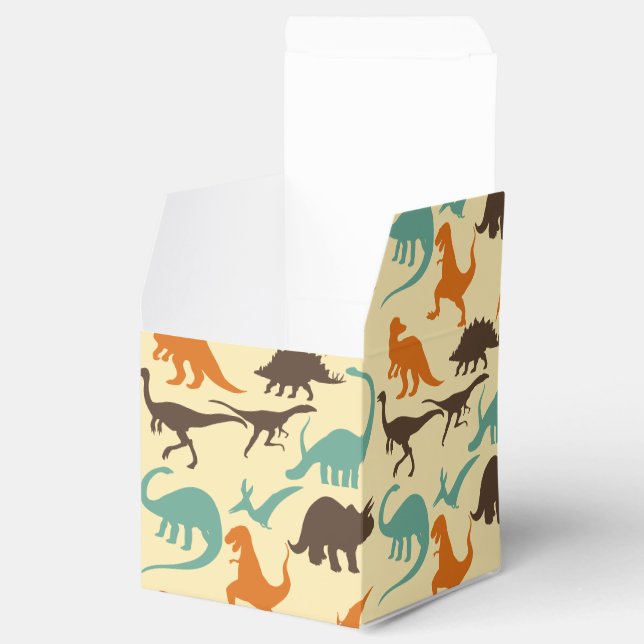 Dinosaur Pattern Silhouette Favor Boxes (Opened)