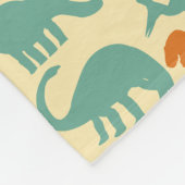 Dinosaur Pattern Silhouette Fleece Blanket (Corner)