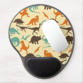 Dinosaur Pattern Silhouette Gel Mouse Pad (Left Side)