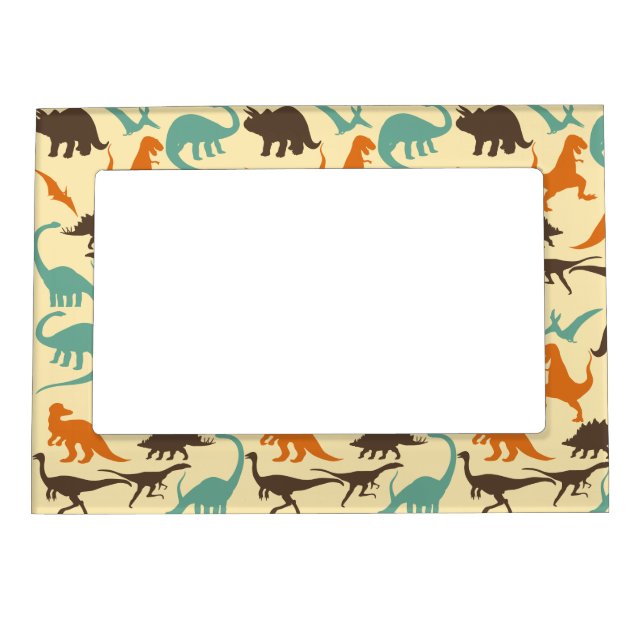Dinosaur Pattern Silhouette Magnetic Frame (Front)