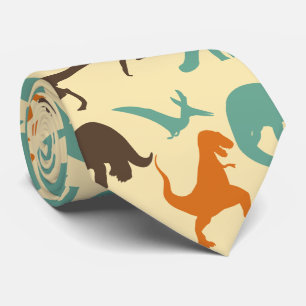 Dinosaur Pattern Silhouette Neck Tie
