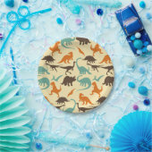 Dinosaur Pattern Silhouette Paper Plates (Party)