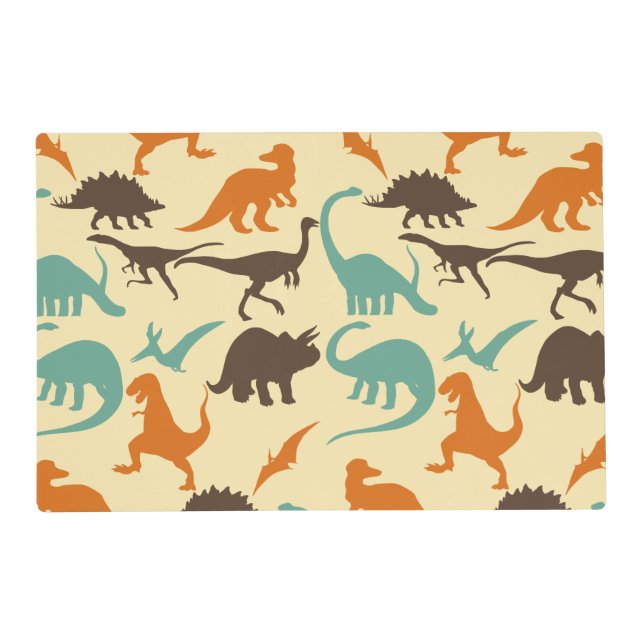 Dinosaur Pattern Silhouette Placemat (Front)