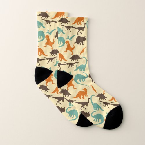 Dinosaur Pattern Silhouette Socks