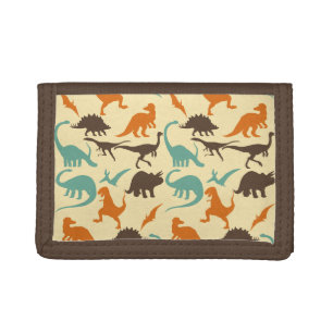 Dinosaur Pattern Silhouette Trifold Wallet