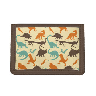 Dinosaur Pattern Silhouette Trifold Wallet