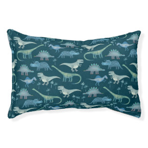 Dinosaur Pattern Teal Green Pet Bed