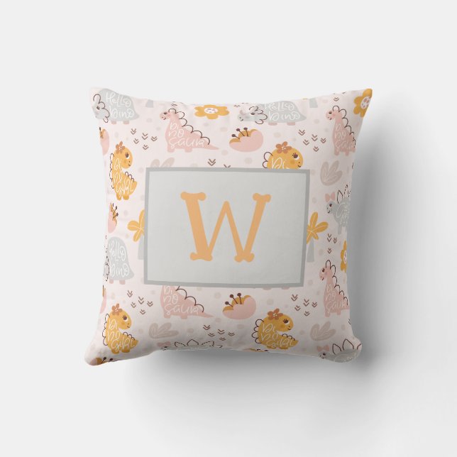  dinosaur pattern that will capture every child's  throw pillow (Back)