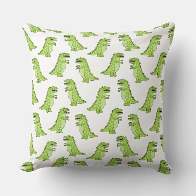 Dinosaur Pattern Throw Pillow (Front)