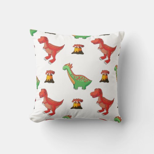 Dinosaur pattern throw pillow